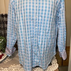 BUGATCHI Men Blue Shirt Size XXL FREE SHIPPING 📬